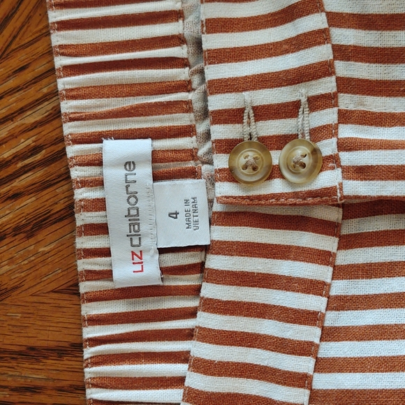 Liz Claiborne Bundle of Back Elastic Pleated Side Pocket Linen Shorts 4 - Picture 9 of 11